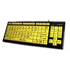 BigKey Vision keyboard - yellow keys (uppercase)