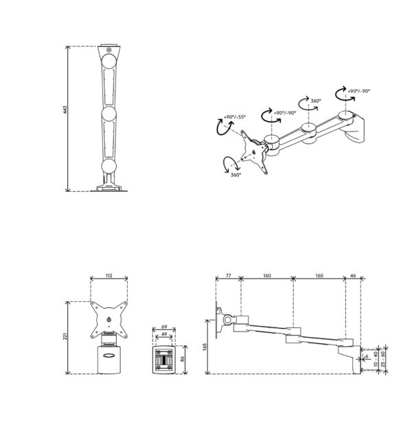 Viewlite monitorarm - rail 422 - Afbeelding 6