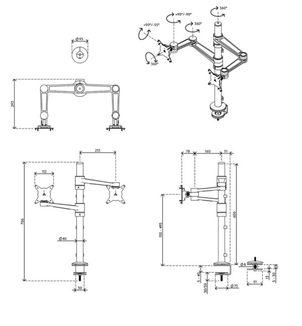 Viewlite monitorarm - bureau 140 - Afbeelding 7