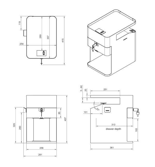 Dataflex Bento desktop locker - wit - Afbeelding 6